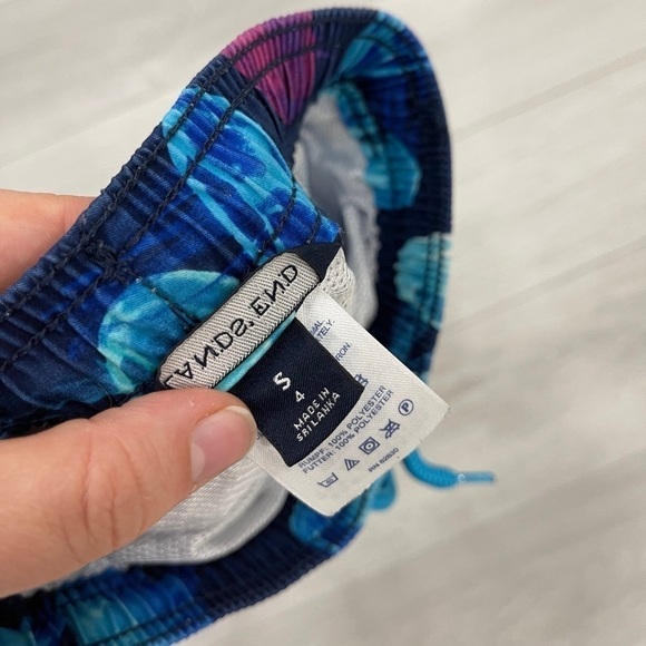 Lands’ End Jelly Fish Swim Trunk Shorts S/4 Blue - Picture 6 of 7